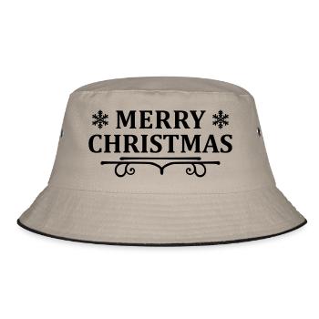 Merry Christmas Vintage - Bucket Hat - khaki/black - Front