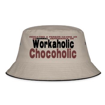 Job workaholic and funny saying - Bucket Hat - khaki/black - Front