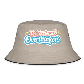 PROFESSIONAL OVERTHINKER VINTAGE - Bucket Hat - khaki/black - Front