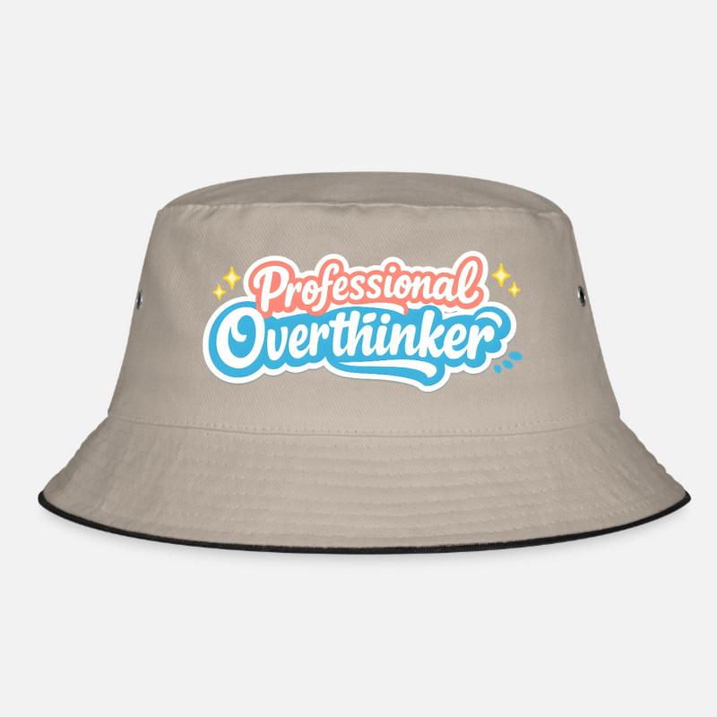 PROFESSIONAL OVERTHINKER VINTAGE - Bucket Hat - khaki/black