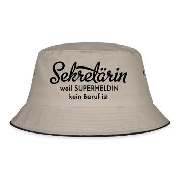 Sekretärin - Bucket Hat - Khaki/Schwarz - Vorne