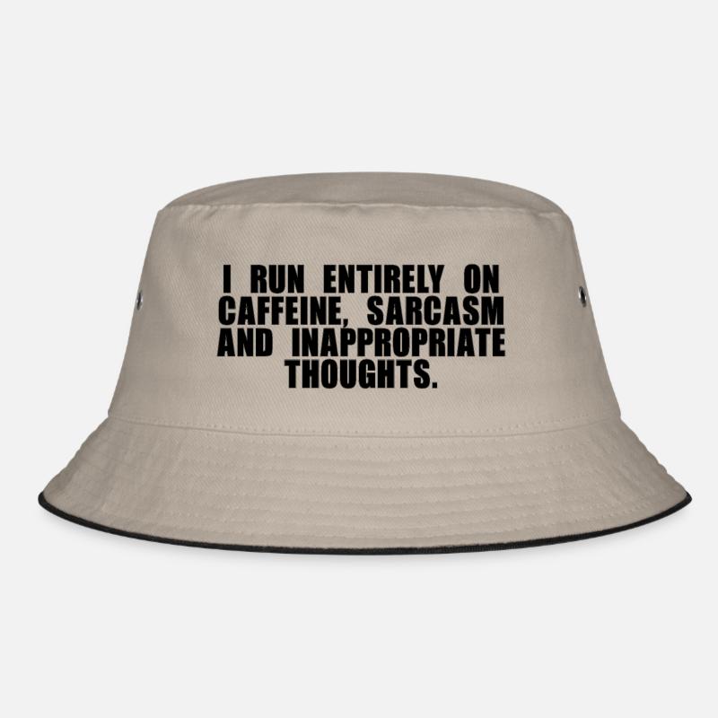 Caffeine, sarcasm and dirty thoughts black - Bucket Hat - khaki/black