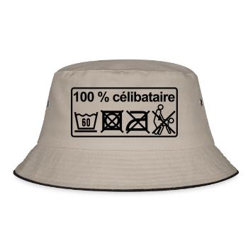 100% unmarried - Bucket Hat - khaki/black - Front