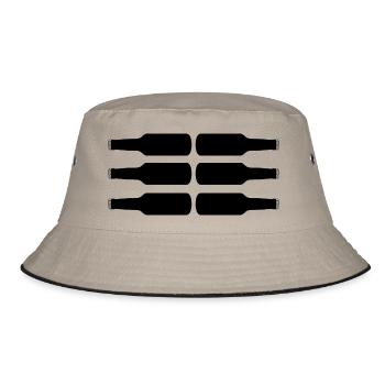 sixpack 2 - Bucket Hat - Khaki/Schwarz - Vorne