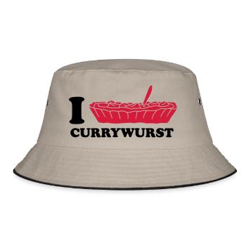 I Love Currywurst - Bucket Hat - Khaki/Schwarz - Vorne