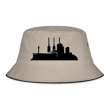 Hannover // Skyline // Silhouette // Skylineshirt - Bucket Hat - Khaki/Schwarz - Vorne