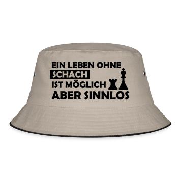 ein leben ohne schach - Bucket Hat - Khaki/Schwarz - Vorne