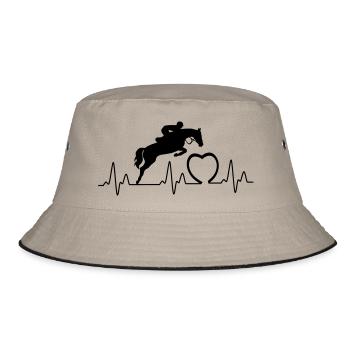 Heartbeat with heart jump1 - Bucket Hat - khaki/black - Front