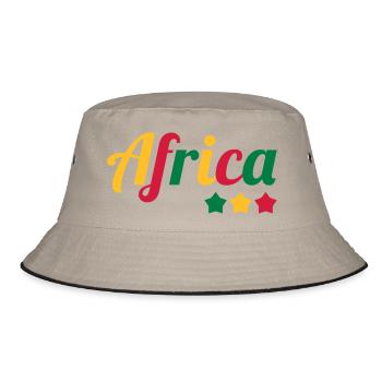 Africa / African / Afrika / Afrique / Africain - Bucket Hat - khaki/black - Front