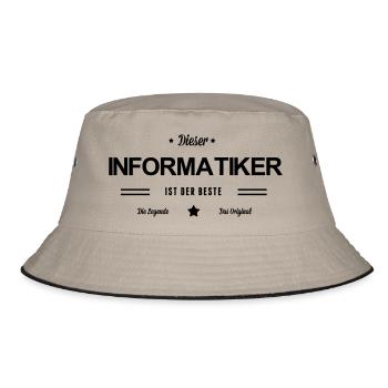 Bester Informatiker - Bucket Hat - Khaki/Schwarz - Vorne