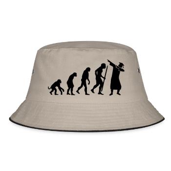 Evolution dab dabbing graduation college student - Bucket Hat - khaki/black - Front