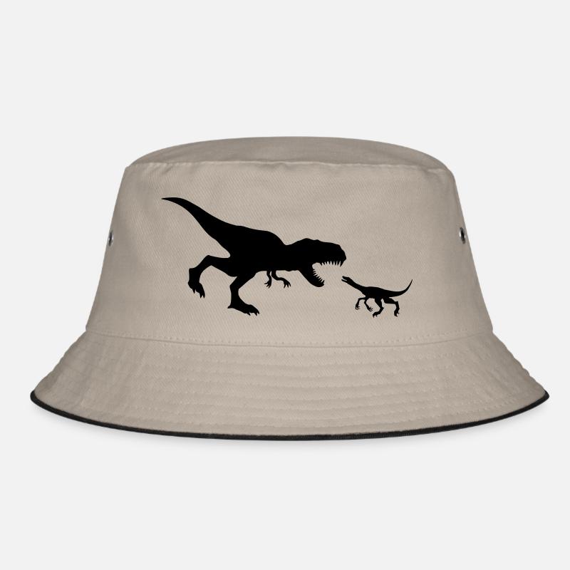 kampf raptor silhouette schwarz umriss t-rex fleis Bucket Hat