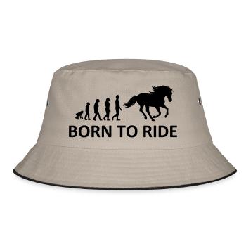 Born to Ride Horse - Bucket Hat - khaki/black - Front