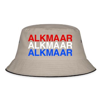 ALKMAAR Netherlands Niederlande Flagge - Bucket Hat - Khaki/Schwarz - Vorne