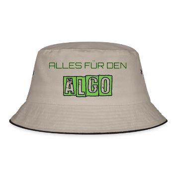 Alles für den Algo! Cooler Spruch Youtuber Twitch - Bucket Hat - Khaki/Schwarz - Vorne