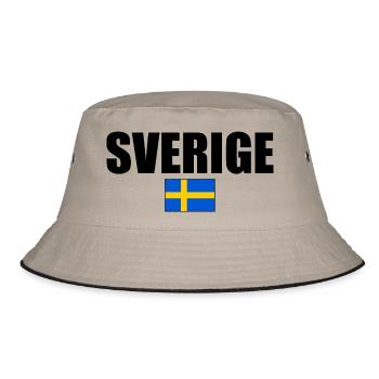 sverige - Bucket Hat - Khaki/Schwarz - Vorne