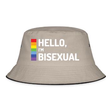 Hallo, ich bin bisexuell - Bucket Hat - Khaki/Schwarz - Vorne