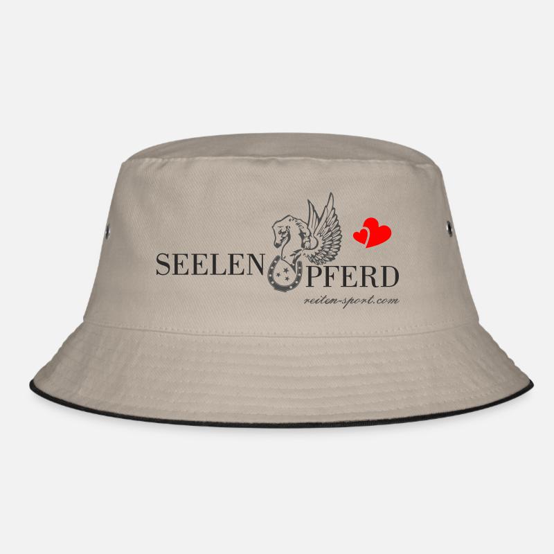 Seelenpferd - Bucket Hat - Khaki/Schwarz