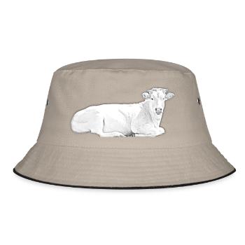 Kuh - Bucket Hat - Khaki/Schwarz - Vorne