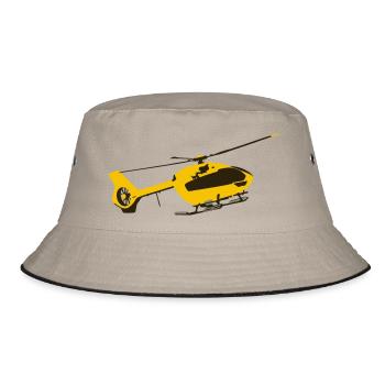 EC 145 AH145 Hubschrauber Helikopter Helicopter - Bucket Hat - Khaki/Schwarz - Vorne