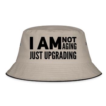 50. Geburtstag Geschenkidee - Bucket Hat - Khaki/Schwarz - Vorne