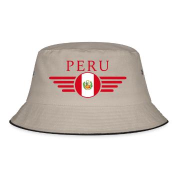 I Love Peru, Elegance Style Design T-Shirt - Bucket Hat - khaki/black - Front