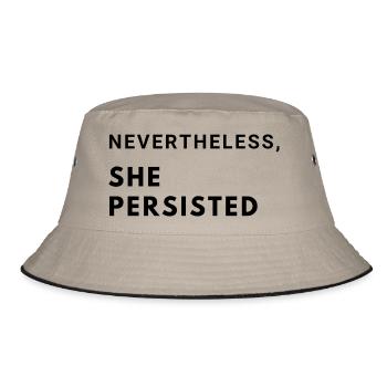 Nevertheless, she persisted - Bucket Hat - Khaki/Schwarz - Vorne