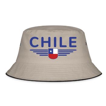Chile Design – Für Fans und Liebhaber - Bucket Hat - Khaki/Schwarz - Vorne