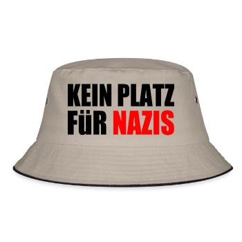kein platz für nazis - Bucket Hat - Khaki/Schwarz - Vorne