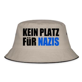 kein platz für nazis - Bucket Hat - Khaki/Schwarz - Vorne
