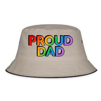Stolzer Vater LGBTQ Pride Vater - Bucket Hat - Khaki/Schwarz - Vorne