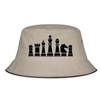 Chess pieces - Bucket Hat - khaki/black - Front