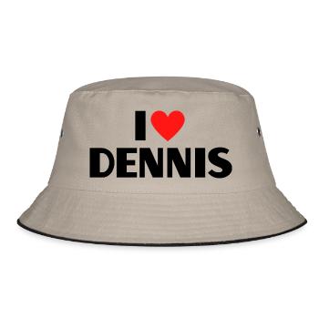 J’aime Dennis : Cadeau de fan d’amour Red Heart - Bob - kaki/noir - Devant