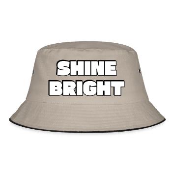 Shine Bright: Bold Typography - Bucket Hat - khaki/black - Front