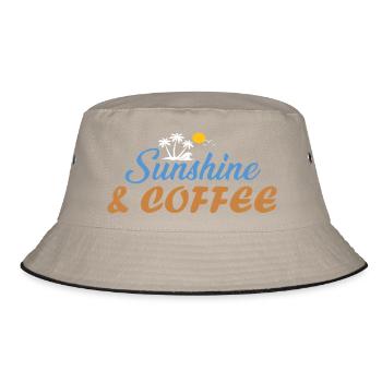Sunshine & Coffee Beach Vibes Summer Sun Gifted - Bucket Hat - khaki/black - Front