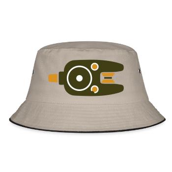 Bissanzeiger Angel Icon - Bucket Hat - Khaki/Schwarz - Vorne