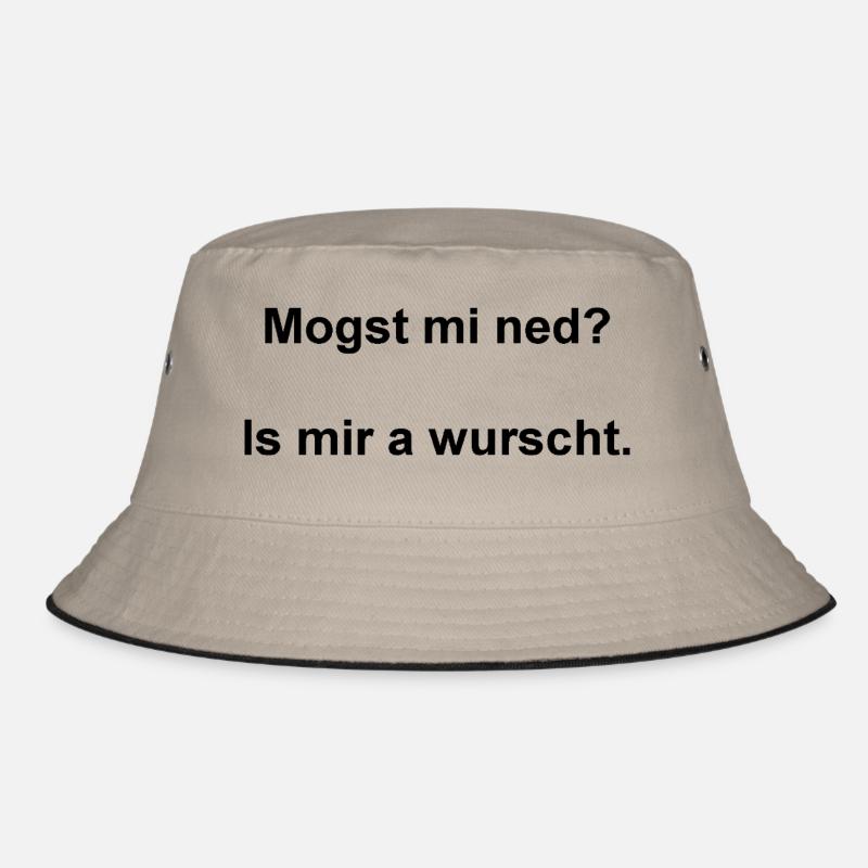 Mogst mi ned? Is mir a wurscht. - Bucket Hat - Khaki/Schwarz