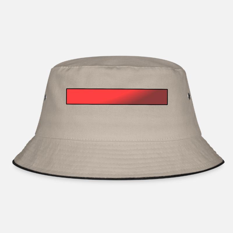 Roter Balken Farbverlauf - Bucket Hat - Khaki/Schwarz