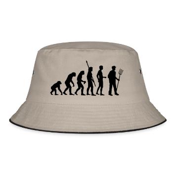 evolution_bauer_b - Bucket Hat - Khaki/Schwarz - Vorne