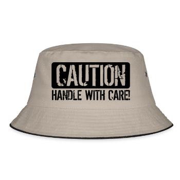 Handle with Care - Bucket Hat - Khaki/Schwarz - Vorne