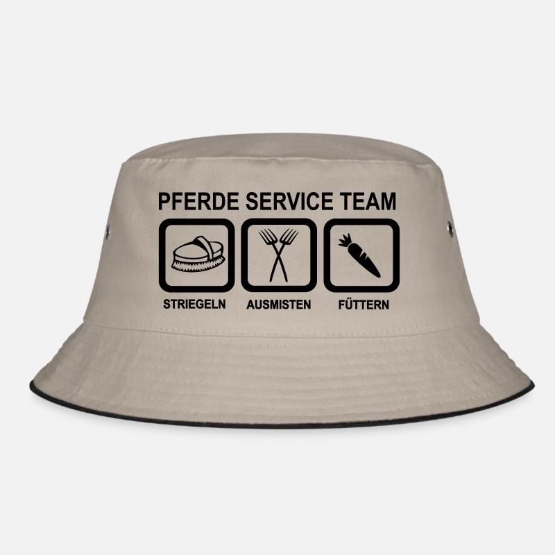 Pferd - Bucket Hat - Khaki/Schwarz
