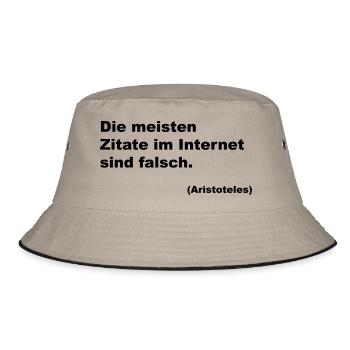 Die meisten Zitate im Internet sind falsch. - Bucket Hat - Khaki/Schwarz - Vorne