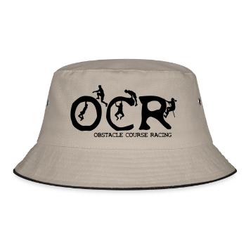 OCR - Obstacle Course Racing Hindernislauf Laufen - Bucket Hat - Khaki/Schwarz - Vorne