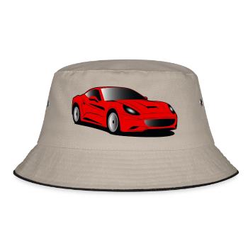 sport car red - Bucket Hat - khaki/black - Front