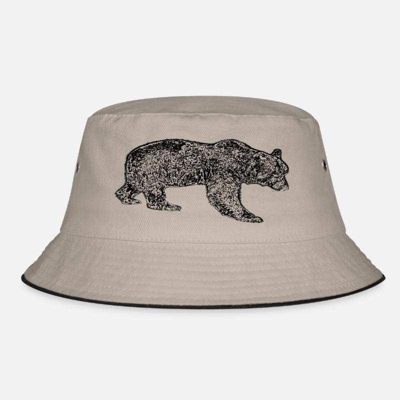 Bär - Bucket Hat - Khaki/Schwarz