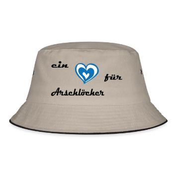Heart for assholes - Bucket Hat - khaki/black - Front