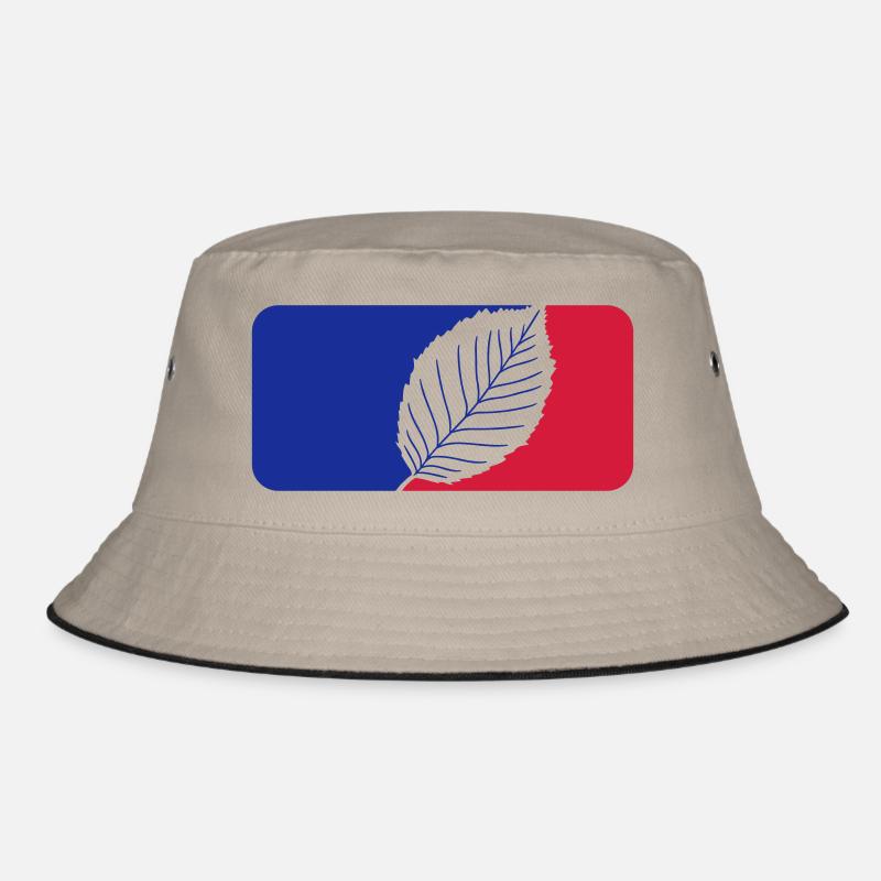 logo sport red blue beech leaf tree plant shape Bucket Hat