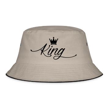 king - Bucket Hat - Khaki/Schwarz - Vorne