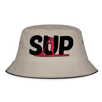 SUP Fahrer - SUP driver - Bucket Hat - khaki/black - Front