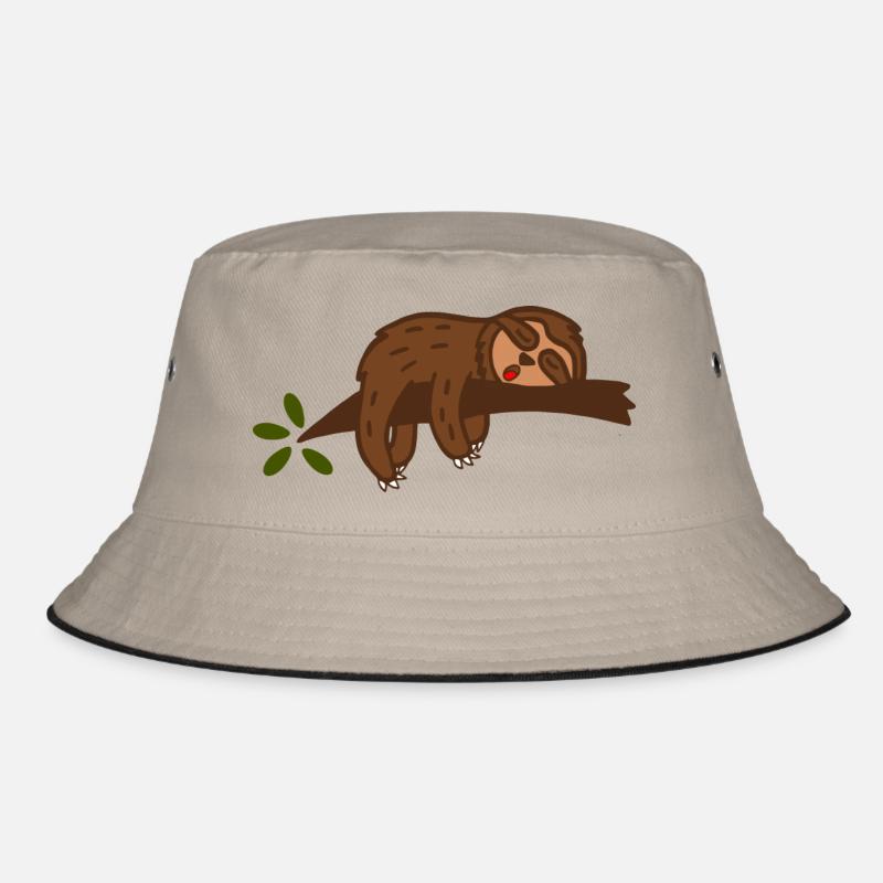 sloth - Bucket Hat - khaki/black